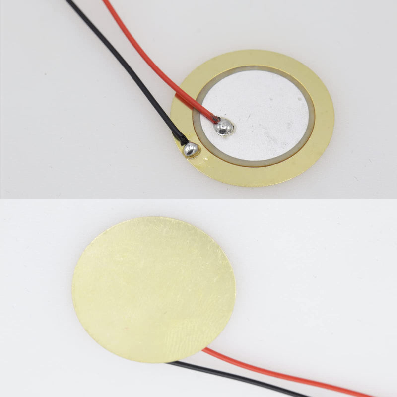 Pack of 15 Piezo Disc, 27mm Piezo Discs Transducer with 3.94inch Leads, Acoustic Contact Microphone Piezo Pickup, Piezo Elements for Drum Triggers Microphone Trigger Element CBG Guitar