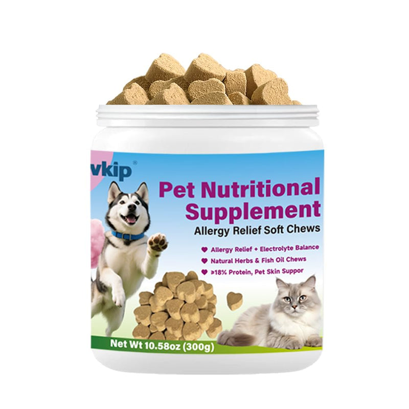 Pet Nutritional Chews for Cats & Dogs - Chicken Flavor with Fish Oil, Omega-3 DHA & EPA, & Essential Vitamins for Daily Wellness Support 2pc