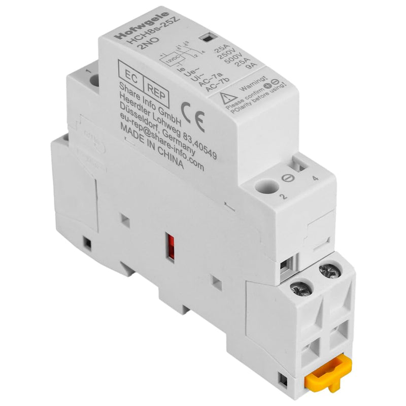 HCH8s-25Z DC Contactor 12V Coil 25A 2NO 2 Pole Universal Circuit Control Automatic Modular Contactor Household Circuit Control Din Rail Mount 2Pole 12v dc Coil contactor