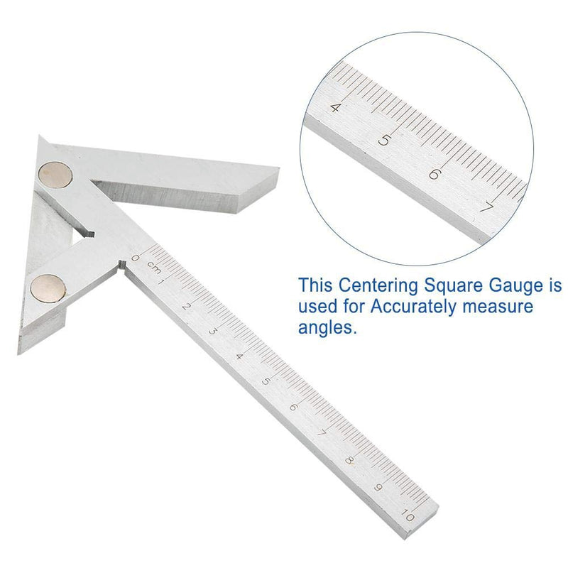 Center Finding Gauge, Centering Square 100*70mm Gauging Center Gauge Round Bar Marking Center Finder Measurement Tool Ruler Center Gauge