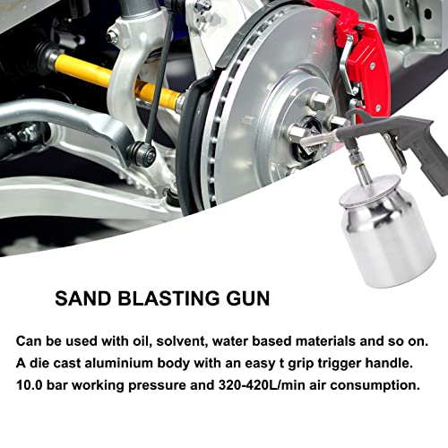 Sand Blaster,Sand Blasters,Sandblaster,Handheld Sandblaster Aluminium Alloy Air Sand Blaster Gun Set Spray Gun Blasting Machine with 750CC Pot
