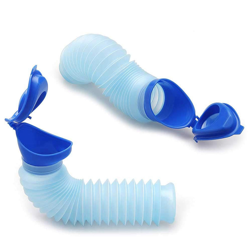 Set of 2 Portable Travel Urinal, Collapsible Urinals for Men and Women, Reusable Kids Potty, Personal Pee Bottle for Outdoor Camping, Long Road Trip and in Traffic ‎Blue 02