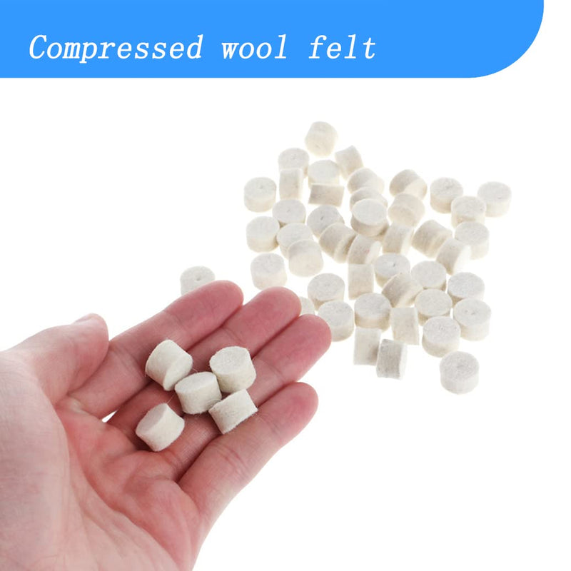 60 Pcs Wool Felt Polishing Pads Quickly Changed Wool Buffing Wheel with 4 Pcs 1/8'' Shank Fits for Dremel Rotary Tools 60 Pcs 13mm Wool Polishing Kits