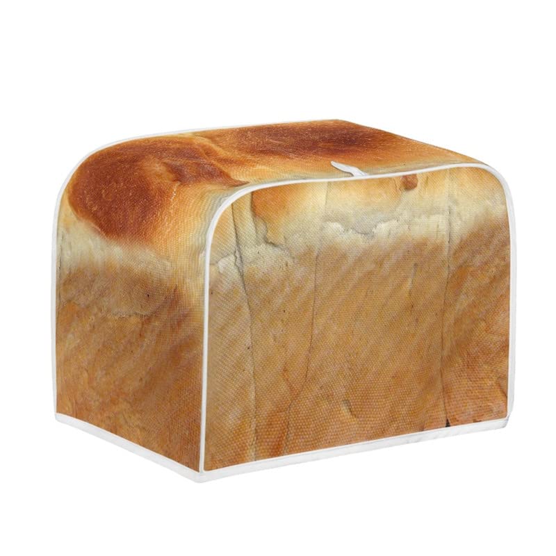 Funny 3D Freshly Baked Toast Design 2 4 Slice Toaster Cover Kitchen Appliance Cover Interesting Vivid Bread Print Toaster Dust And Fingerprint Protection/Machine Washable S - For 2 slice toaster