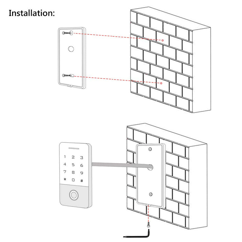 Fingerprint Password Access Control System with 5PCS ID Key Fobs, Fingerprint Door Lock Keypad Controller Support 10000 Users, Weatherproof, Backlight, Zinc Alloy Metal, Touch Panel Metal Shell
