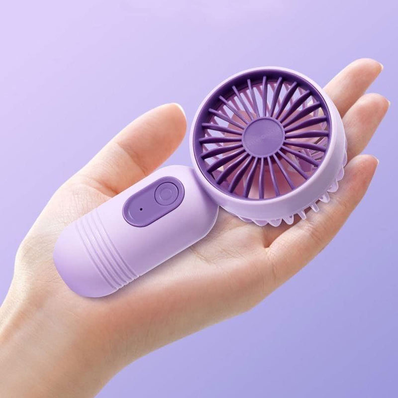 Mini Portable Fan 6 Pack, Cute Handheld Fan Battery Operated Lightweight Small Personal Fans with 3 Speeds and USB Rechargeable Eyelash Fans for Women Men Office Outdoor Travel Camping Black & Blue & Pink*2 & Purple*2