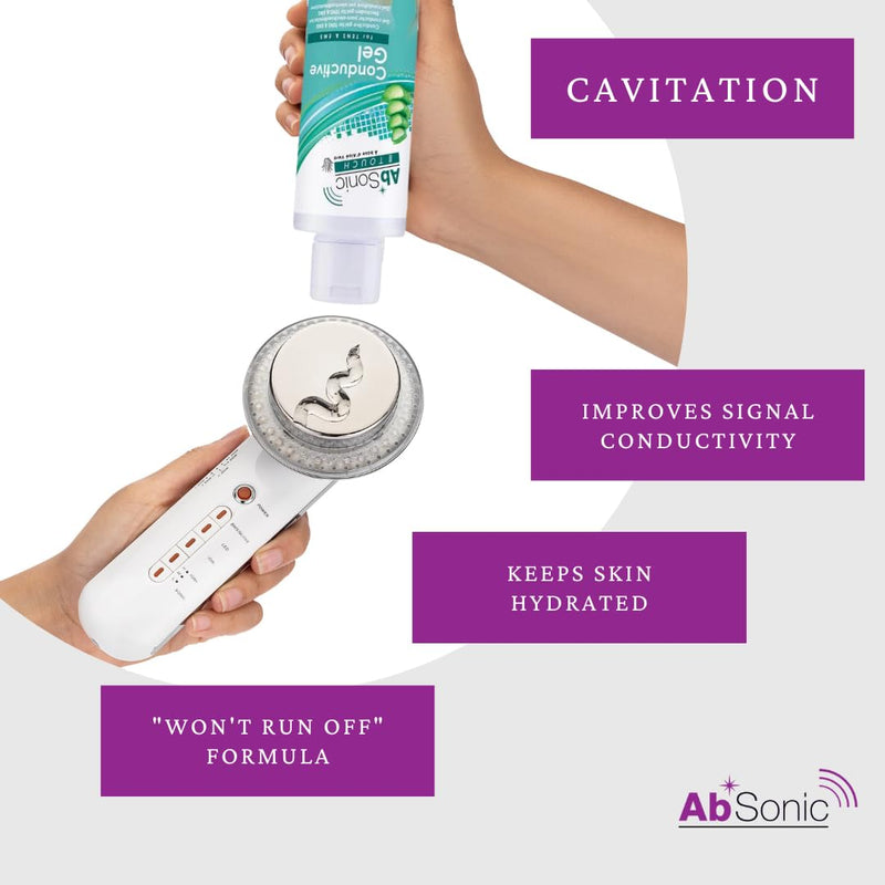 Absonic Touch with Aloe - Conductive Gel for Cavitation, Doppler, Muscle Stimulation, NuFace, Ultrasonic Devices & Microcurrent- - 2 x 250 ml (2 x 8.5 oz)