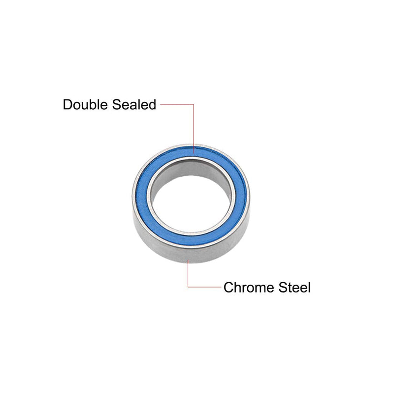 uxcell MR128-2RS Deep Groove Ball Bearings 8mm Inner Dia 12mm OD 3.5mm Bore Double Sealed Chrome Steel Blue Seal Z2 10pcs 8mmx12mmx3.5mm