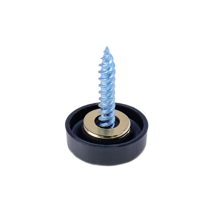 Mirror Screws Cap,8Pcs 16mm(5/8") Black Stainless Steel Mirror Nails Decorative Screw Caps Advertising Nails