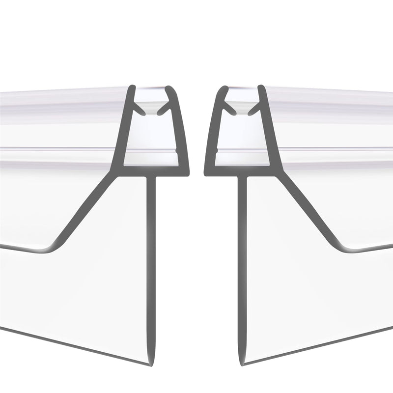 2-Pack Frameless Shower Door Bottom Seal (1/4'' X 39'') Clear Glass Seal Strip Shower Door Sweep can Covers up to 23mm Gap - Stop Shower Leaks 1/4''(6mm)-23mm