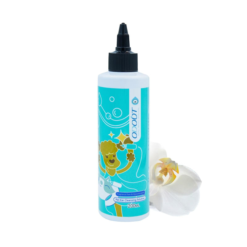 Ear Cleanser for Dogs and Cats, Pet Ear Wash Cleaning Solution with Orchid Extract Release Itching and Deodorize, Fragrance Free 200ml