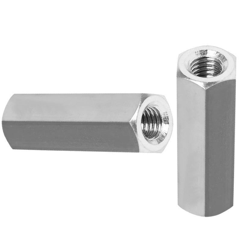 6 Pcs M8 x 1.25 Pitch 40mm Length Hex Coupling Nut, 13mm Width Stainless Steel Nuts Connector Nut, Rod Coupling Nuts Hexagon Nut Threaded Coupling Nut Replacement (Metric) M8x40x1.25 6
