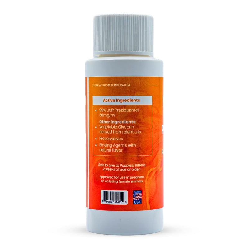 Liquid Intestinal Support for Dogs and Cats with Vetr PraziMax - Targets Tapeworms - 60mL Bottle with Dropper - Roasted Chicken Flavor