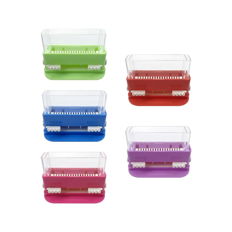 Dental Micro Applicator Dispenser Holder, YOUYA DENTAL Cotton Tip Brush Dispenser with 100pcs Disposable Applicator Brush Stick Large Capacity Microfiber Dispenser Dentist Tools-Purple Purple