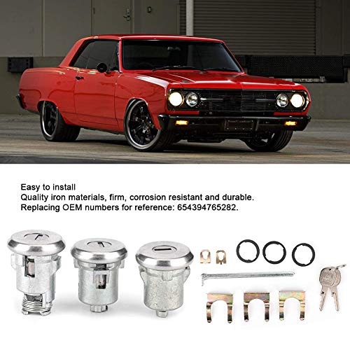 Aramox Cutlass Lock Set Door Trunk Key Car Door Lock Cylinder Keys Set Compatible with : 654394765282