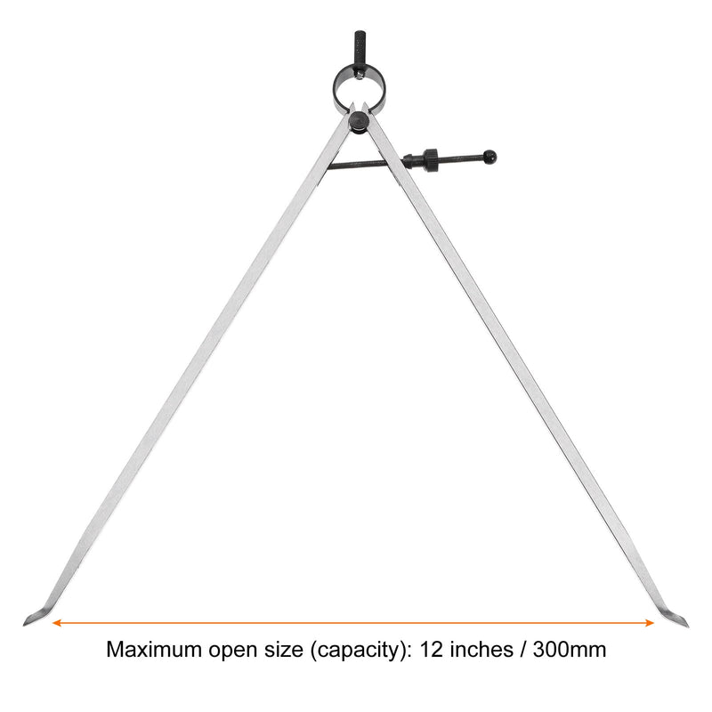 HARFINGTON Spring Joint Caliper 12 inch / 300mm Steel Adjustable Spring Inside Caliper with Solid Nut for Wood Turning Lathe Work 12"
