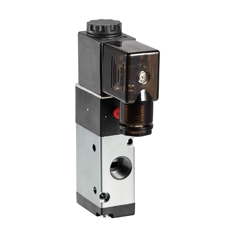 uxcell AC 24V 3 Way 2 Position 1/4" PT,Pneumatic Air Control NC Solenoid Valve,Internally Single Piloted Acting Type,3V210-08