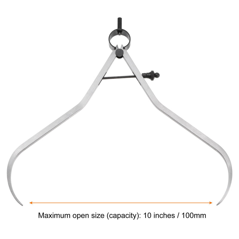 HARFINGTON Spring Joint Caliper 10 inch / 250mm Steel Adjustable Spring Outside Caliper with Solid Nut for Wood Turning Lathe Work 10"