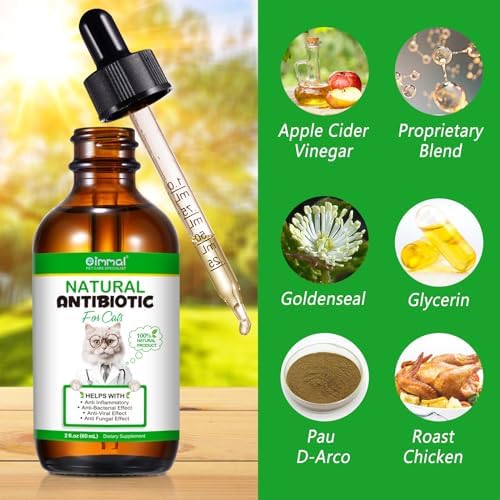 Antibiotics for Cats, Natural Antibiotic for Cats, Pet Supplements, Cat Antibiotics Supports Immune & Cats Allergy Relief, Cats Multivitamin, Cats UTI Antibiotics, Chicken Flavour - 2 Fl Oz / 1 Pack - PawsPlanet Australia