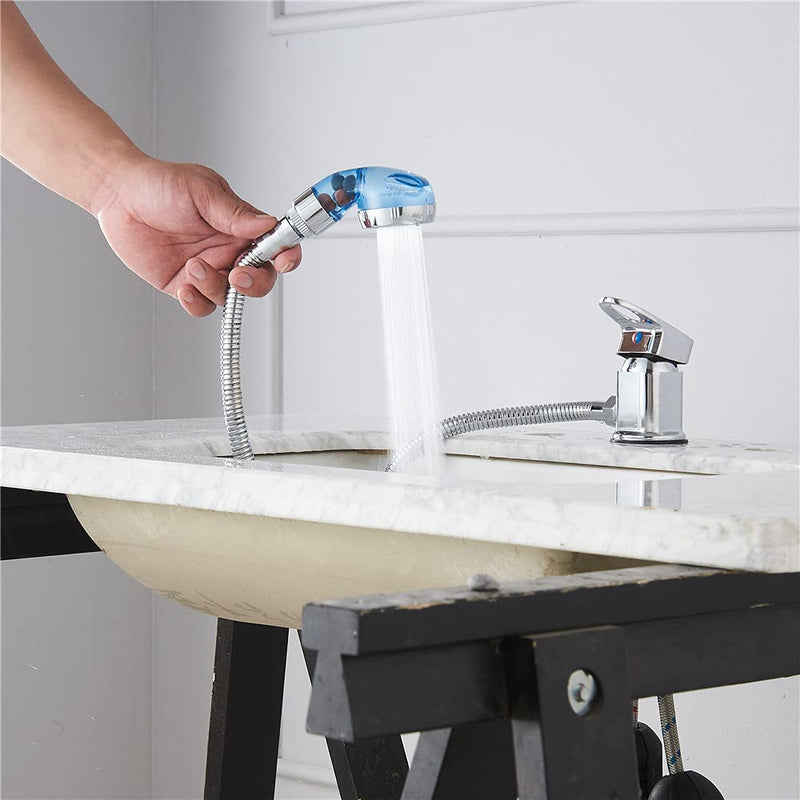 Salon Shampoo Bowl Basin Sink Faucet Valve with Side Water Outlet Sprayer Kit Mixer Tap for RV Salon Punch Shampoo Bed Bowl or Backwash Unit with 3/8 to 1/2 NPT Reducer Adapter Chrome