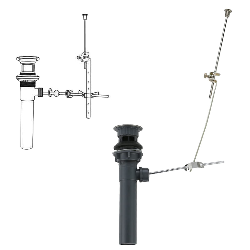 Bathroom Sink Drain with Lift Rod, Brushed Nickel Sink Drain with overflow, ARCORA Drain Stopper for Vessel Sink Lift Rod With Overflow