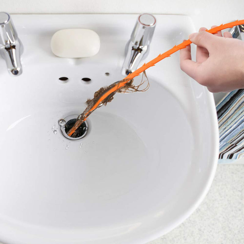 4PCS Drain Augers Hair Drain Clog Remover, Bendable Drain Cleaner, for Kitchen Drain Catcher, Sink Drain, Sewer Cleaning Tool