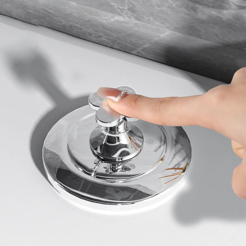 Mikikit 2pcs Toilet Button Pusher Flower Shape Flush Button for Toilet Water Tank Easy Installation Bathroom Accessory