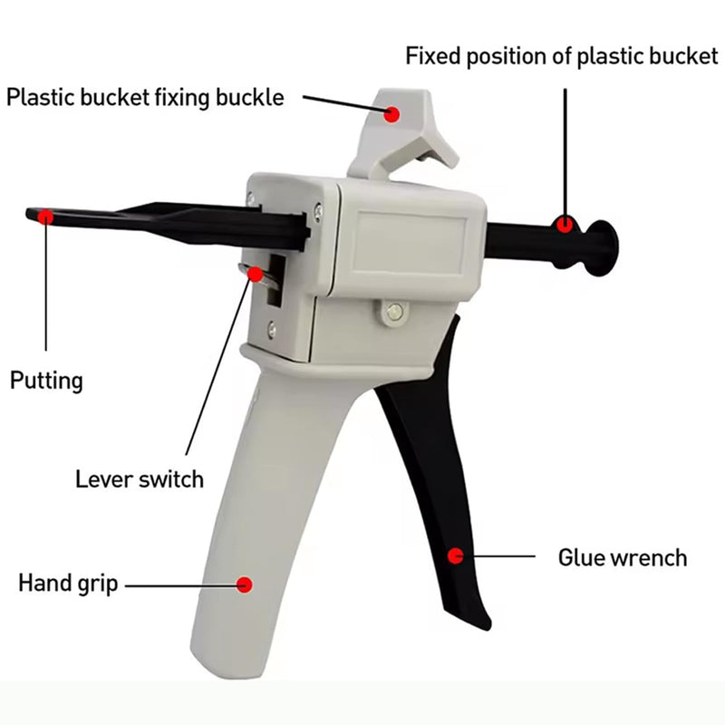 1:1 AB glue gun epoxy resin glue gun 50ml 1:1 manual dispensing gun AB two-component sealant applicator dispensing gun kit