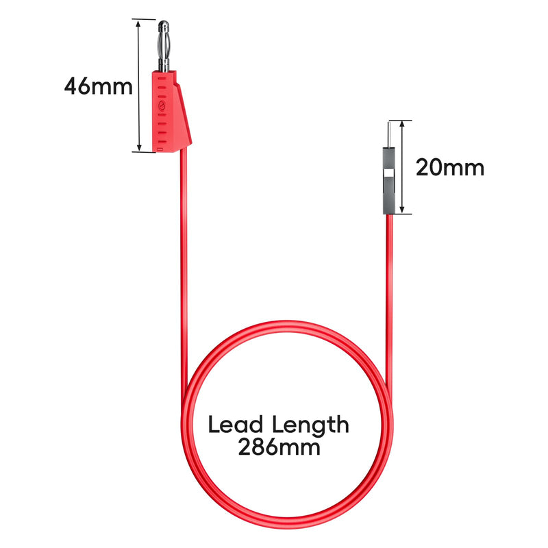 Goupchn Stackable Banana Plug to Breadboard Male Jumper Wires Soft Flexible Silicone Test Leads for Electrical Testing Breadboard Male to Banana Plug