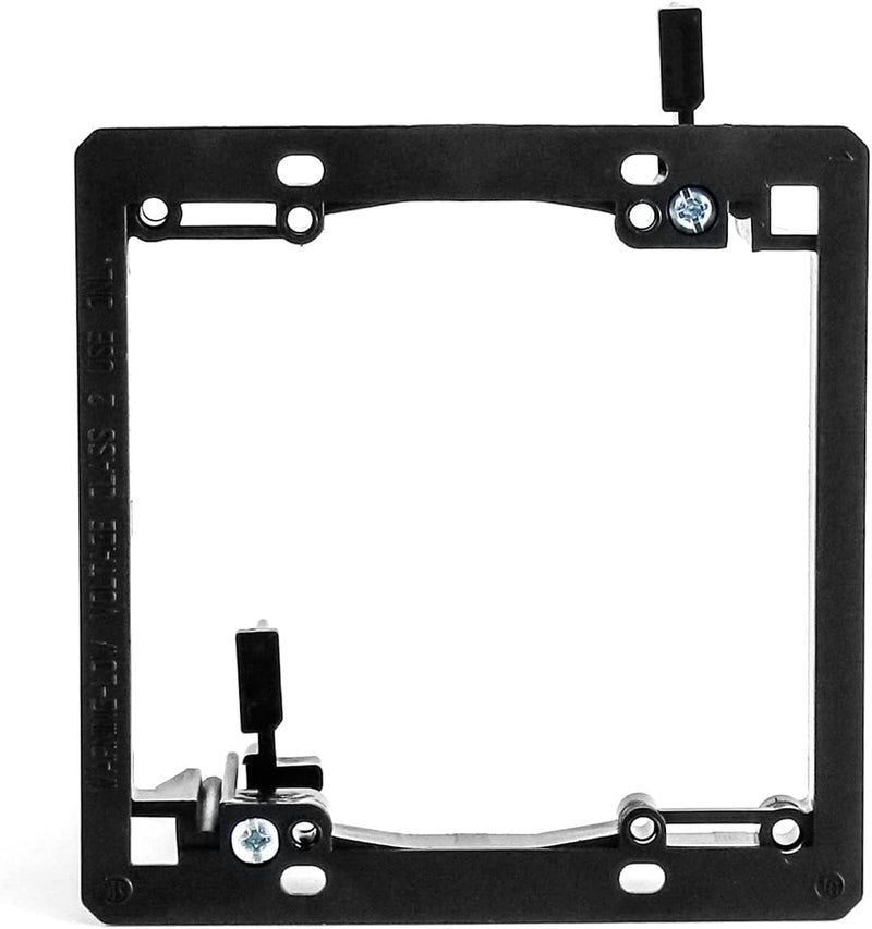 2-Gang Low Voltage Mounting Bracket 6-Pack, Dual Gangs Low Voltage Box and Low Voltage Bracket for 2 Gangs Wall Plate, Black, mounting Brackets.