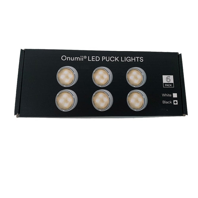LED Puck Lights with Remote Battery Operated Under Cabinet Lighting Wireless Stick on Lights Color Changing Timer Tap Lights for Cabinets Shelves Closets Display Case - 6Pack Black 6 Pack