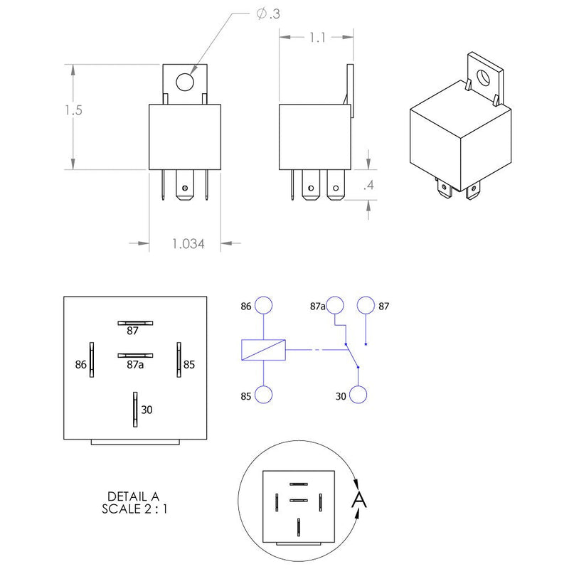 TEMCo Industrial 10 LOT CN0169 12 V 30 Amp Bosch Style S Relay SPDT Automotive 2 Year Warranty