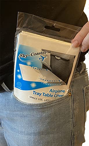 Disposable Airplane Tray Table Cover - Pack of 6 | Premium Medical Grade Material | Individually Packaged | Must Have Travel Essentials for Kids, Toddlers, and Adults