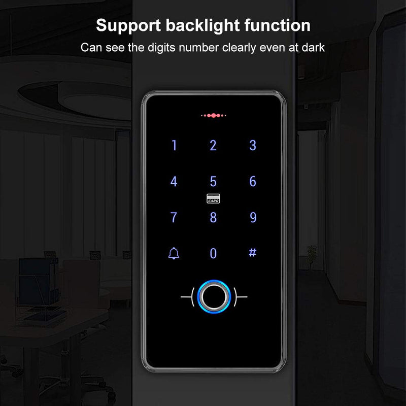 Diginex Outdoor IP68 Waterproof RFID Access Control Keypad Fingerprint Biometrics Access Controller WG26/34 Card Reader + 10pcs 13.56MHz Keyfobs for Home/Office