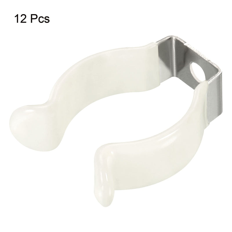 MECCANIXITY T8 U Clip Holder Bracket for LED Light Bulb Mounting Bracket Support Thicken Stainless Steel Fluorescent Tube Holder Lighting Accessories, Pack of 12