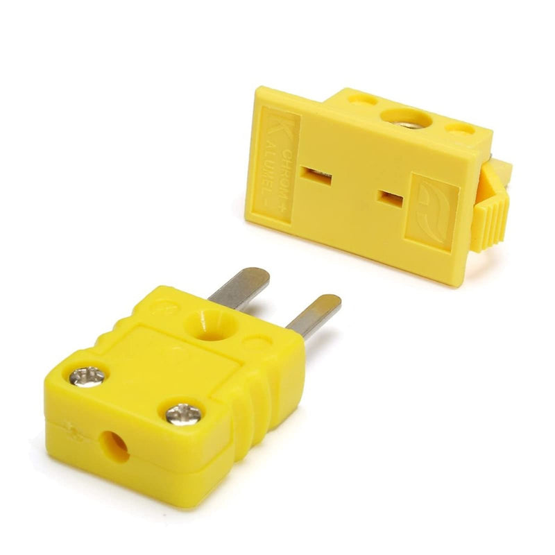 2Set K-Type Panel Mount Thermocouple Miniature Socket and Plug Connector(Yellow) Set of 2 K-Type Thermocouple