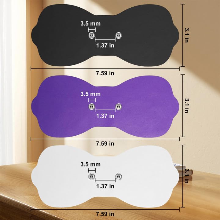 Tens Unit Wireless Electrode Pads, MASTOGO Replacement Electrode Pads with Standard 3.5mm Snap-on Connectors (4PCS/Set) (Purple) Purple