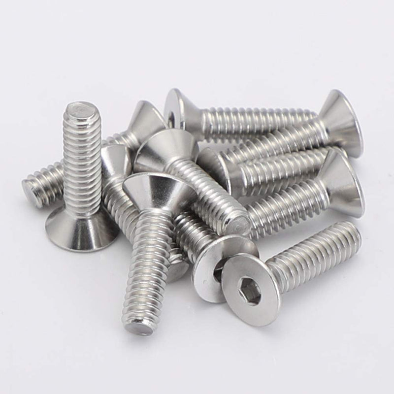 1/4-20 x 1" Flat Head Socket Cap Screws, Allen Socket Drive, Stainless Steel 18-8 (304), Full Thread, Bright Finish, 25 PCS 1/4-20 x 1"