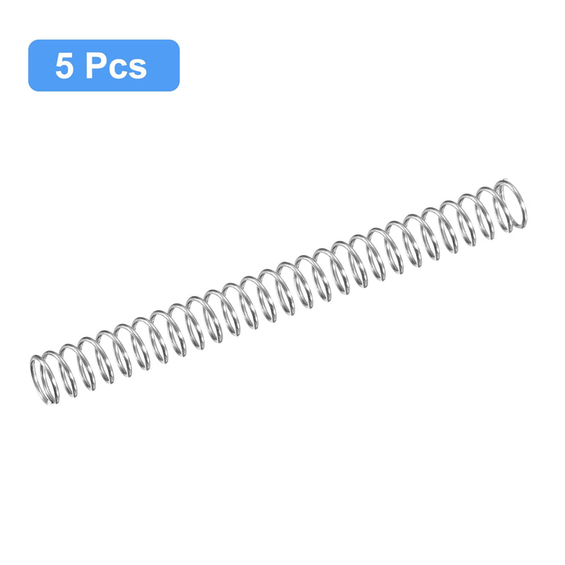 uxcell Compression Spring, 5Pcs 304 Stainless Steel, 4mm OD, 0.4mm Wire Size, 40mm Free Length, Silver Tone 0.4mmx4mmx40mm