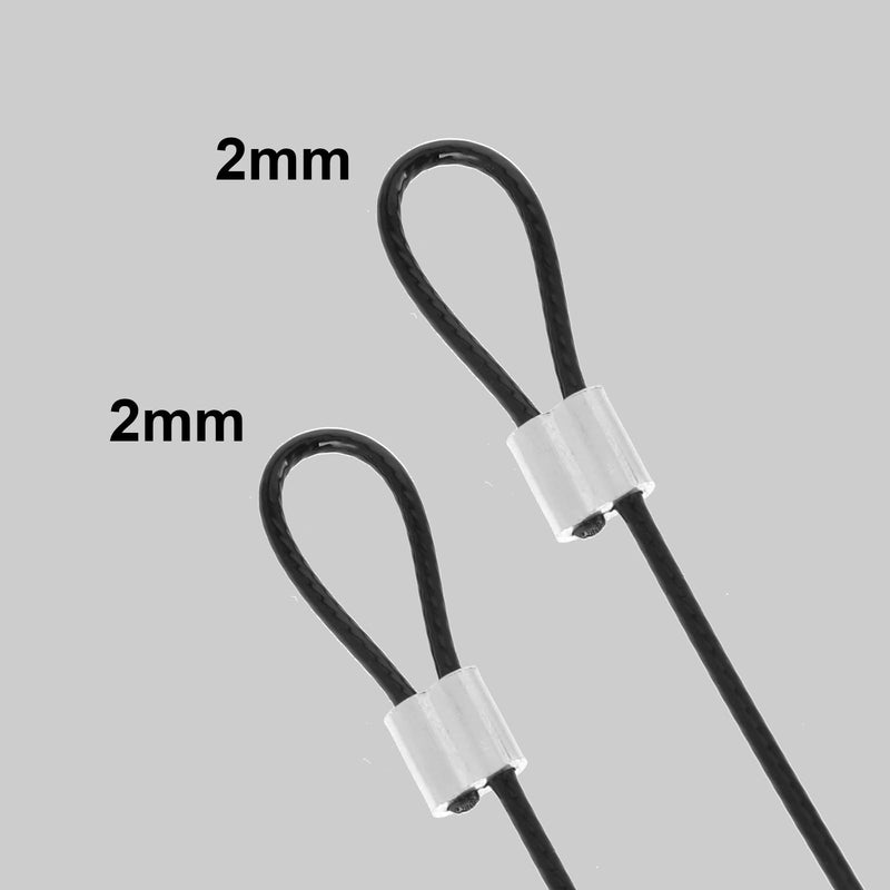 10PCS Stainless Steel Cable with Loops, 12 Inch 2mm Security Cable Short Wire Lock Cable Lanyard Chain Link Lock Vinyl Coated Thin Wire Rope for Outdoor Gates, Bikes, Luggage