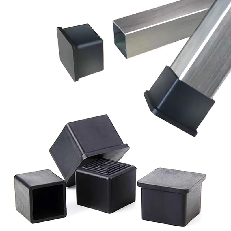 20Pcs 3/4 Inch (19mm) Square Rubber Chair Leg Tips Caps, Chair Table Leg Covers Floor Protectors, Chair Leg End Caps for Furniture, Chair, Table 19x19mm(3/4"x3/4"), 20Pcs