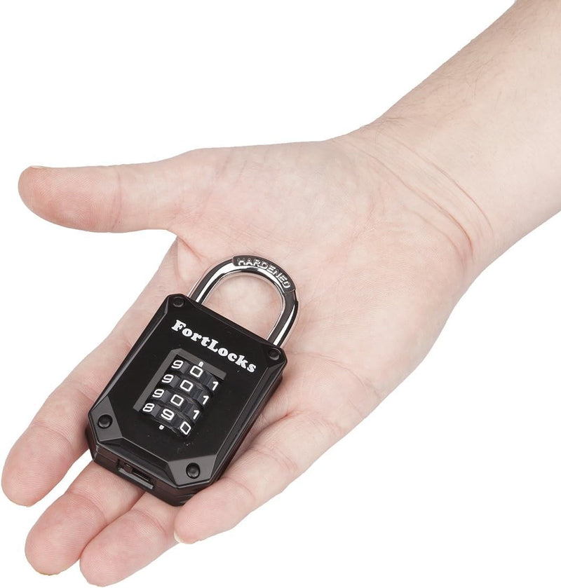 Gym Locker Lock - 4 Digit, Heavy Duty, Hardened Stainless Steel, Weatherproof and Outdoor Combination Padlock - Easy to Read Numbers - Resettable and Cut Proof Combo Code - 1 Pack Black - NewNest Australia