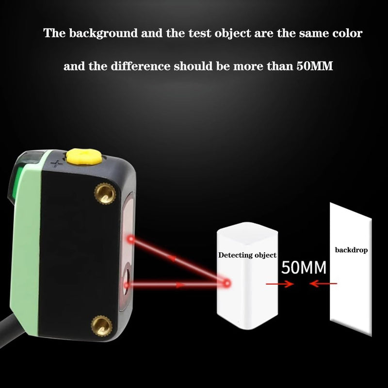 BGX-35N NPN Photoelectric Sensor,Diffuse Reflective Spot Size 2MM Sensor,LED Display Light Detection Distance 400MM BGX-35N (NPN)