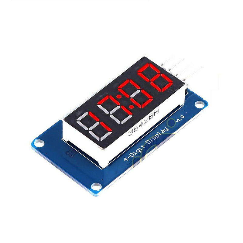 DEVMO 2PCS TM1637 4 Bits Digital Tube LED Display Module with Clock Display TM1637 Relay Board Compatible with Ar-duino