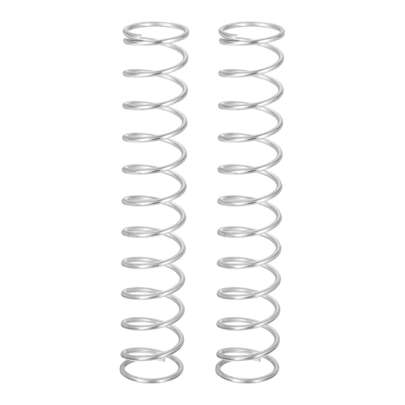 uxcell 2Pcs Compression Springs, 1.6mm Wire Diameter x 18mm OD x 100mm Length 304 Stainless Steel Extension Spring Ballpoint Pen Pressure Springs for Shop Home Repairs, Silver 1.6mm x 18mm x 100mm