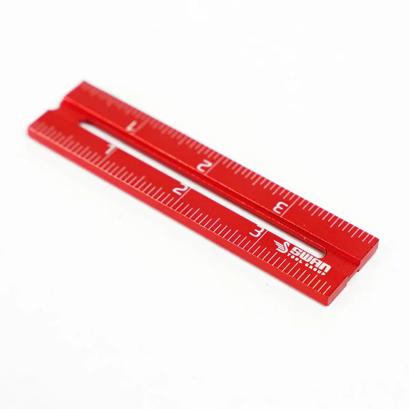 RED Tail Ruler Set - Woodworking Ruler Layout Tool, Precision Measuring in 4", 6" and 12" Lengths, Works with Swan Tool Group Ruler Squares: Ridgway, Merlin, or Offset Rulers