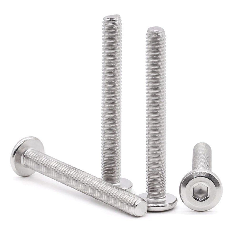 Glvaner M6-1.0 x 60mm Binding Screws Furniure Screws, Connection Bolt, Flat Round Head Socket Head Cap Screws, 304 Stainless Steel 18-8 Full Thread, 20 pcs