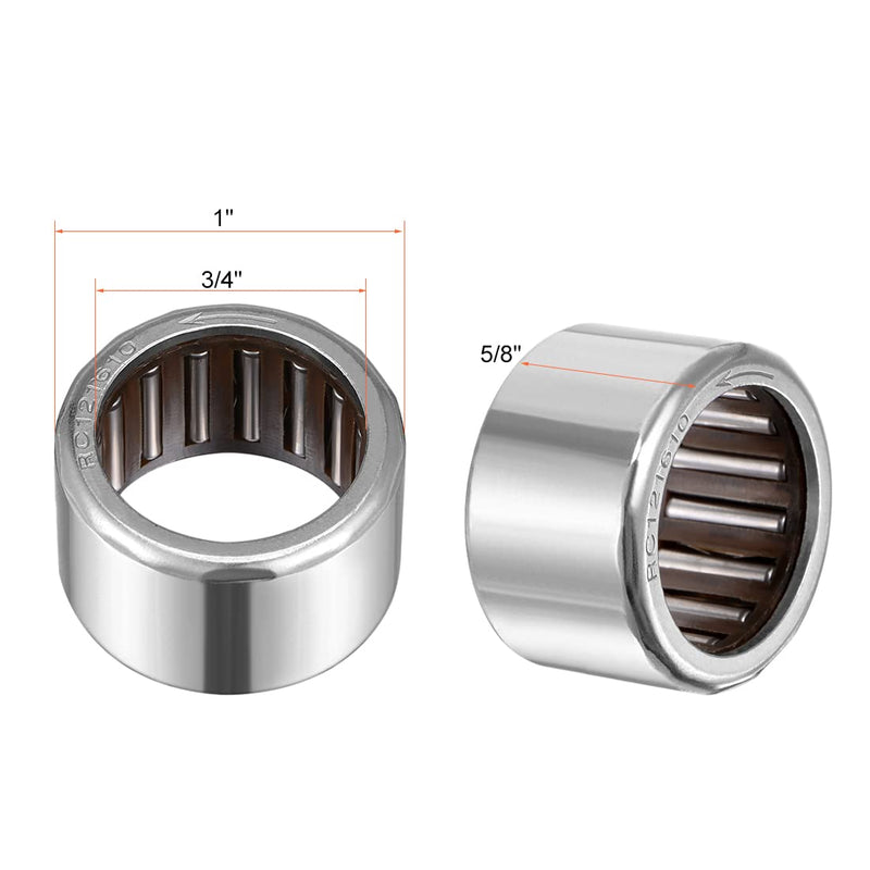 uxcell RC121610 Needle Roller Bearings, One Way Bearing, 3/4" Bore 1" OD 5/8" Width 5pcs 3/4x1x5/8"
