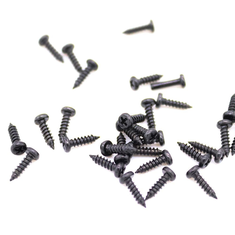 AXK 1000PCS M1 M1.2 M1.4 M1.7 Phillips Round Head Self Tapping Small Screw Micro Screws Electronic Small Black Bolts Wood Screws Kit