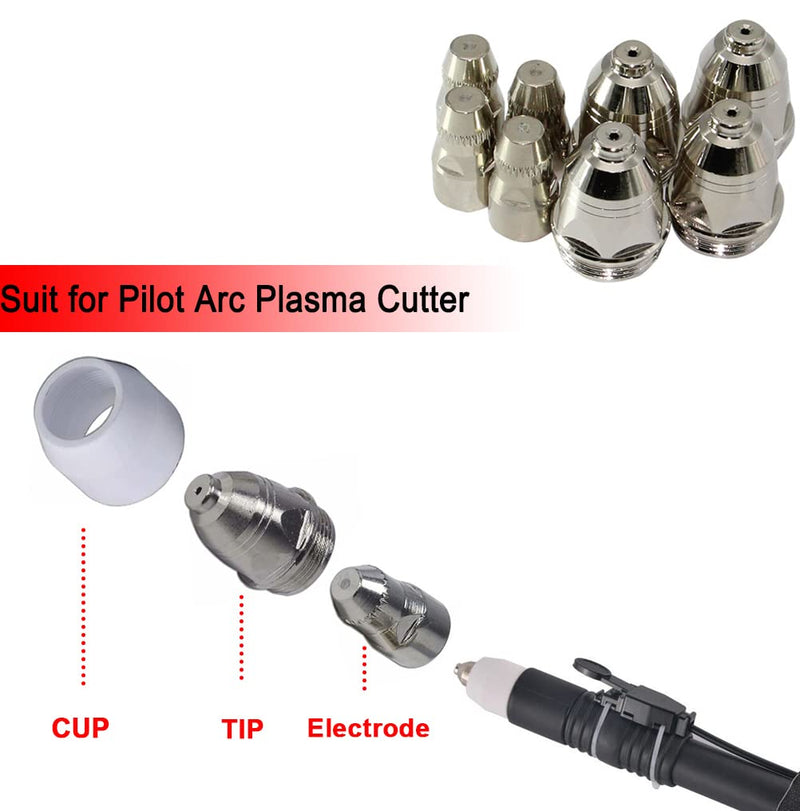 Plasma Cutter Consumables 50PCS P80 Plasma Cutting Accessories For Pilot Arc Non-touch Plasma Cutter Torch Gun P80 Electrode Nozzle Tip Cup 50PCS P80 50PCS
